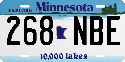 MN license plate 268NBE
