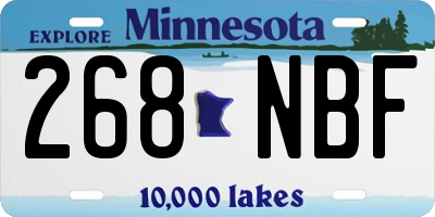MN license plate 268NBF
