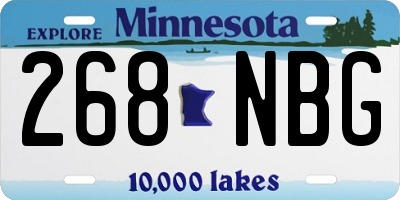 MN license plate 268NBG