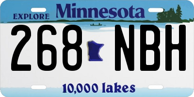 MN license plate 268NBH