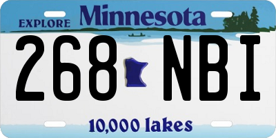 MN license plate 268NBI