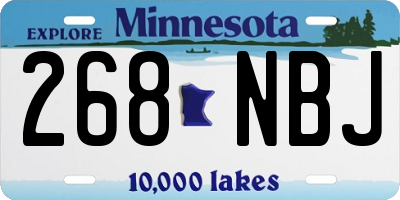 MN license plate 268NBJ