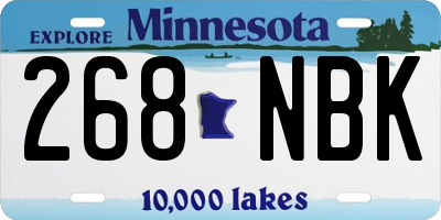 MN license plate 268NBK