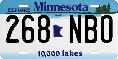 MN license plate 268NBO