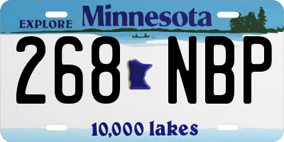MN license plate 268NBP