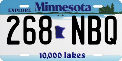 MN license plate 268NBQ