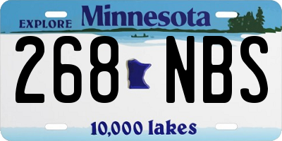 MN license plate 268NBS