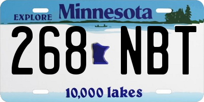 MN license plate 268NBT