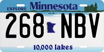 MN license plate 268NBV