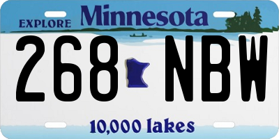 MN license plate 268NBW