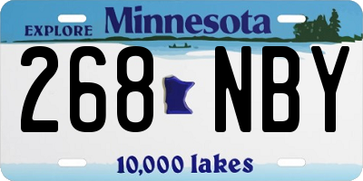 MN license plate 268NBY