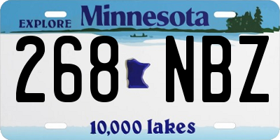MN license plate 268NBZ