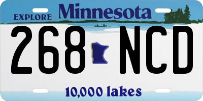 MN license plate 268NCD