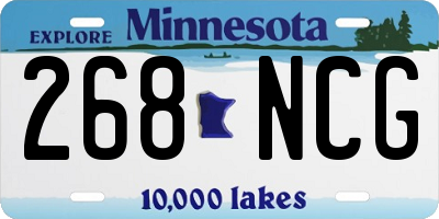 MN license plate 268NCG