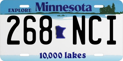 MN license plate 268NCI