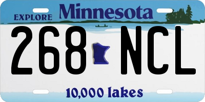 MN license plate 268NCL