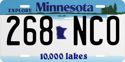 MN license plate 268NCO
