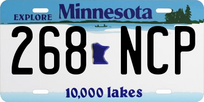 MN license plate 268NCP