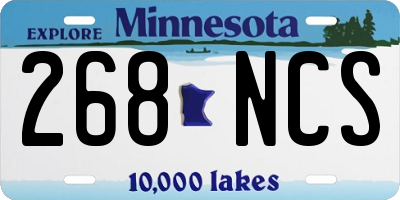 MN license plate 268NCS