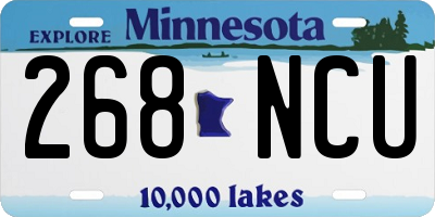 MN license plate 268NCU