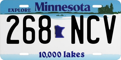 MN license plate 268NCV