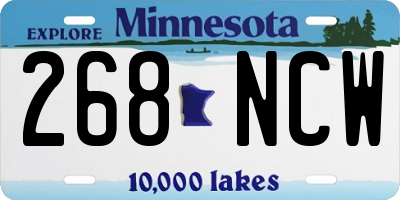 MN license plate 268NCW