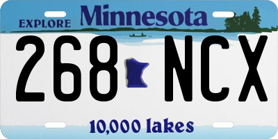 MN license plate 268NCX