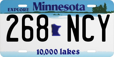 MN license plate 268NCY