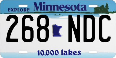 MN license plate 268NDC