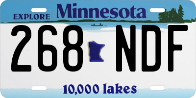 MN license plate 268NDF