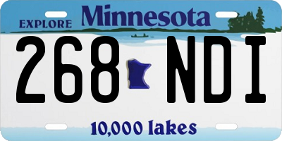 MN license plate 268NDI