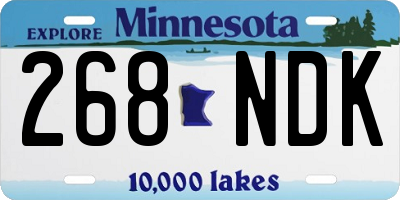 MN license plate 268NDK