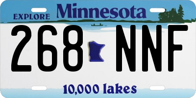 MN license plate 268NNF