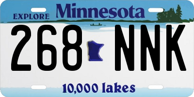 MN license plate 268NNK