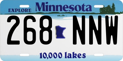MN license plate 268NNW