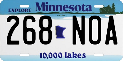MN license plate 268NOA