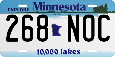 MN license plate 268NOC