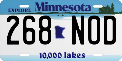 MN license plate 268NOD
