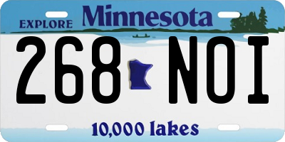 MN license plate 268NOI