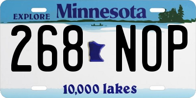 MN license plate 268NOP