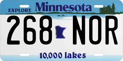 MN license plate 268NOR