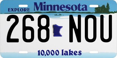 MN license plate 268NOU