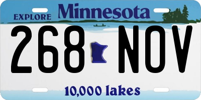 MN license plate 268NOV