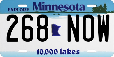 MN license plate 268NOW