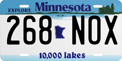 MN license plate 268NOX