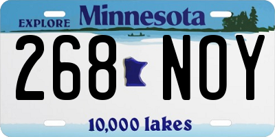 MN license plate 268NOY