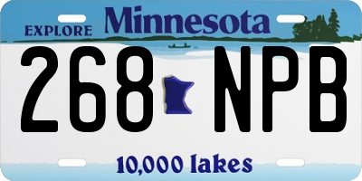 MN license plate 268NPB