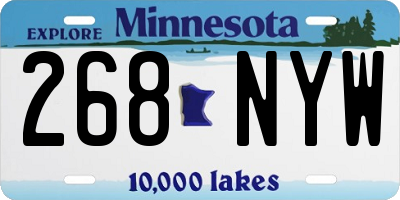 MN license plate 268NYW