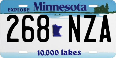 MN license plate 268NZA