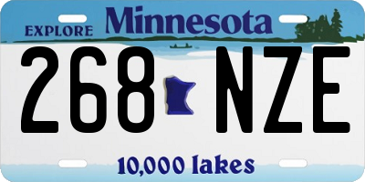 MN license plate 268NZE